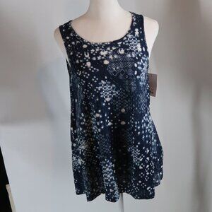 Sonoma Women's Blue White Patterned Tank Size XS NWT